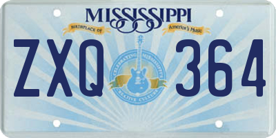 MS license plate ZXQ364