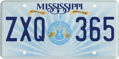MS license plate ZXQ365
