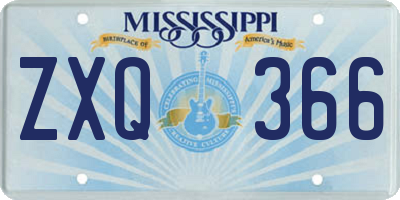 MS license plate ZXQ366