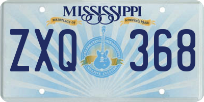 MS license plate ZXQ368