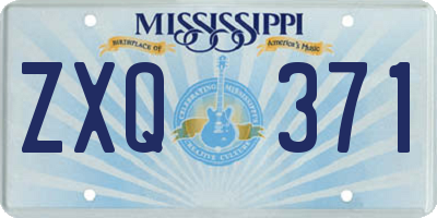 MS license plate ZXQ371