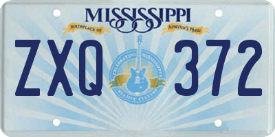 MS license plate ZXQ372