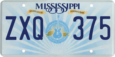 MS license plate ZXQ375
