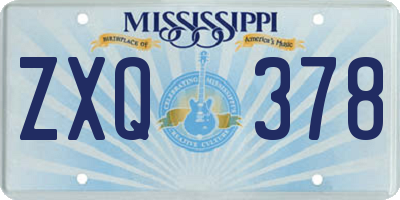 MS license plate ZXQ378