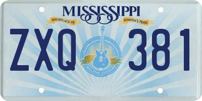 MS license plate ZXQ381