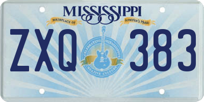 MS license plate ZXQ383