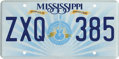 MS license plate ZXQ385