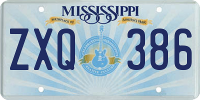 MS license plate ZXQ386