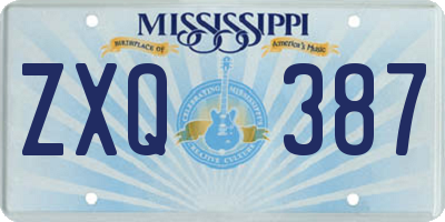 MS license plate ZXQ387