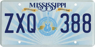 MS license plate ZXQ388