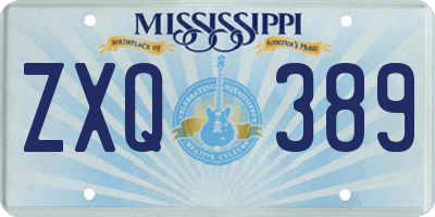 MS license plate ZXQ389