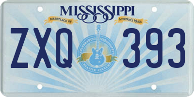 MS license plate ZXQ393