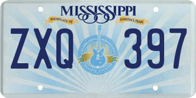 MS license plate ZXQ397
