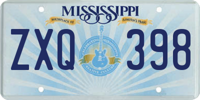 MS license plate ZXQ398