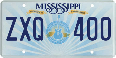 MS license plate ZXQ400