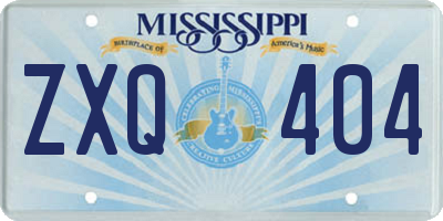 MS license plate ZXQ404