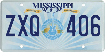 MS license plate ZXQ406