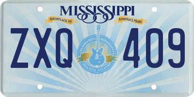 MS license plate ZXQ409