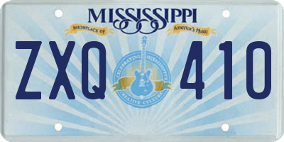 MS license plate ZXQ410
