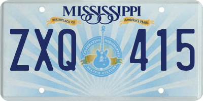 MS license plate ZXQ415