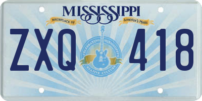 MS license plate ZXQ418