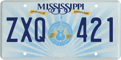 MS license plate ZXQ421