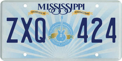 MS license plate ZXQ424