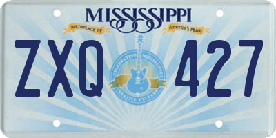 MS license plate ZXQ427