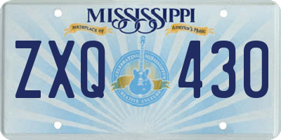 MS license plate ZXQ430