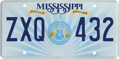 MS license plate ZXQ432