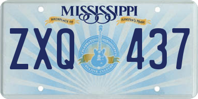 MS license plate ZXQ437