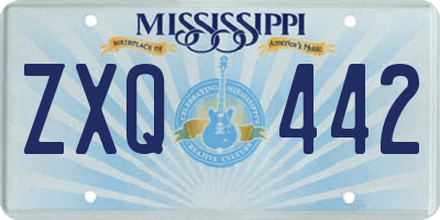 MS license plate ZXQ442