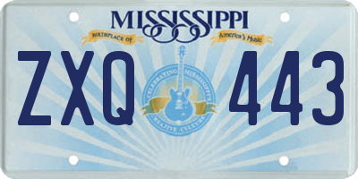MS license plate ZXQ443