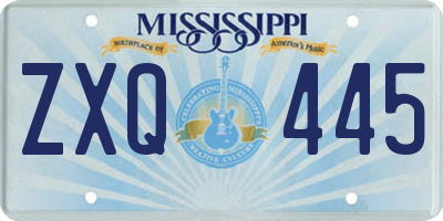 MS license plate ZXQ445