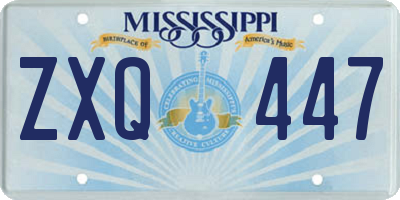 MS license plate ZXQ447