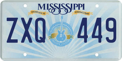 MS license plate ZXQ449