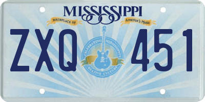 MS license plate ZXQ451