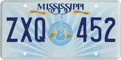 MS license plate ZXQ452