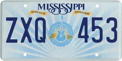 MS license plate ZXQ453