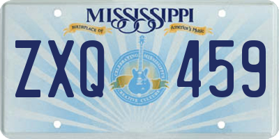 MS license plate ZXQ459