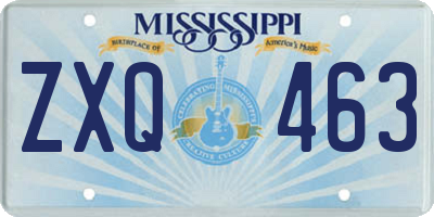 MS license plate ZXQ463