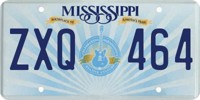 MS license plate ZXQ464