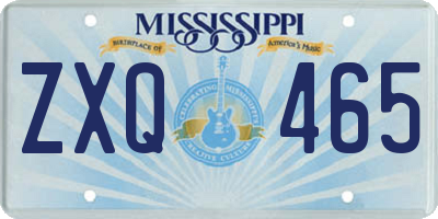 MS license plate ZXQ465