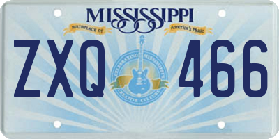 MS license plate ZXQ466