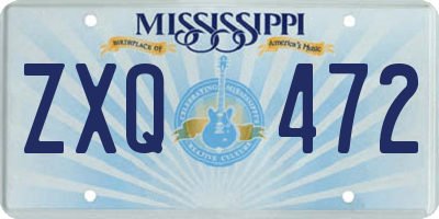 MS license plate ZXQ472