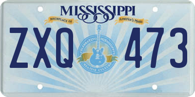MS license plate ZXQ473