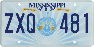 MS license plate ZXQ481