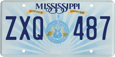 MS license plate ZXQ487