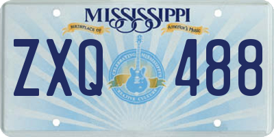 MS license plate ZXQ488