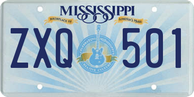 MS license plate ZXQ501